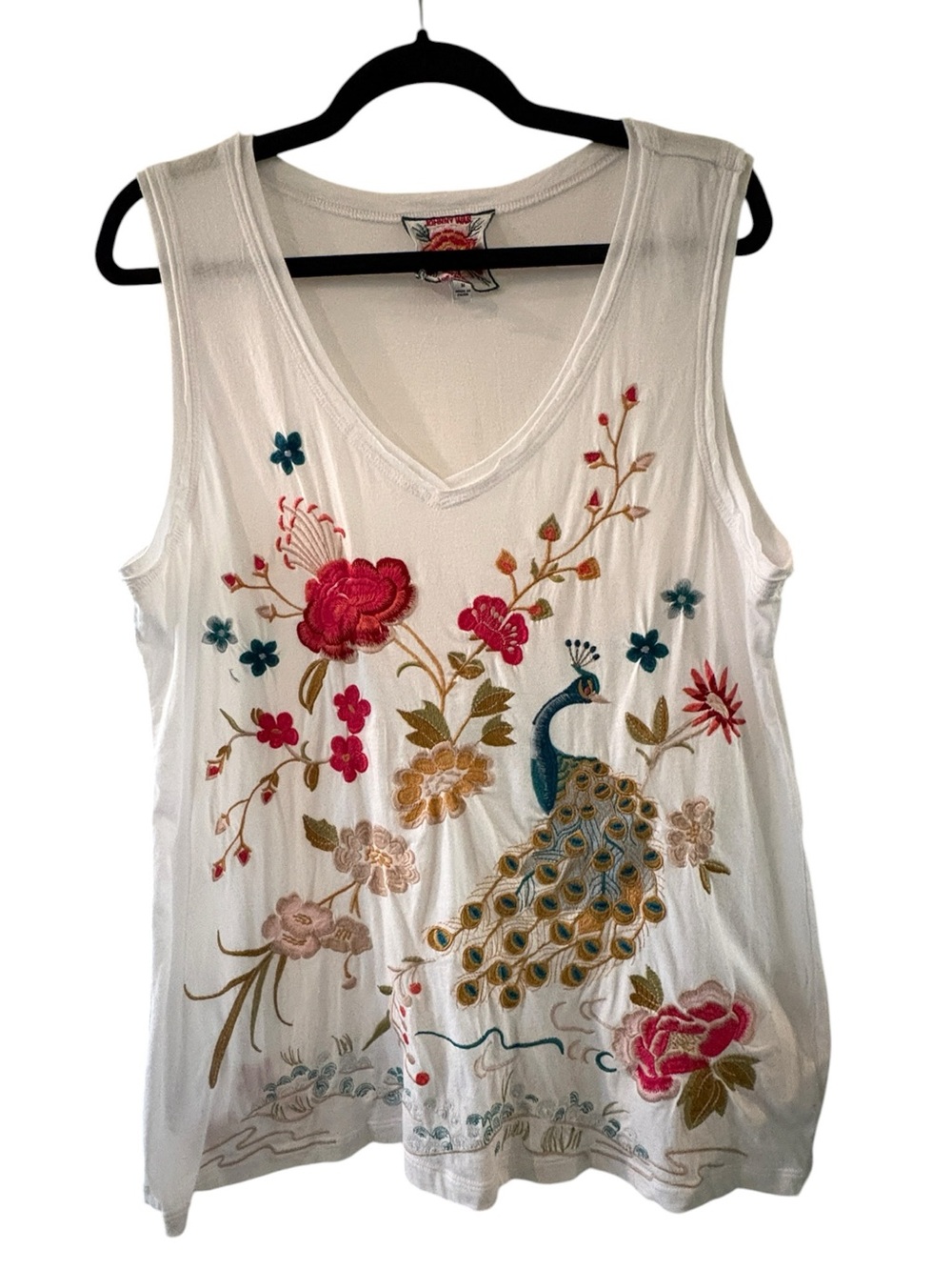 Johnny Was Colorful Embroidered Tank Top Size M
